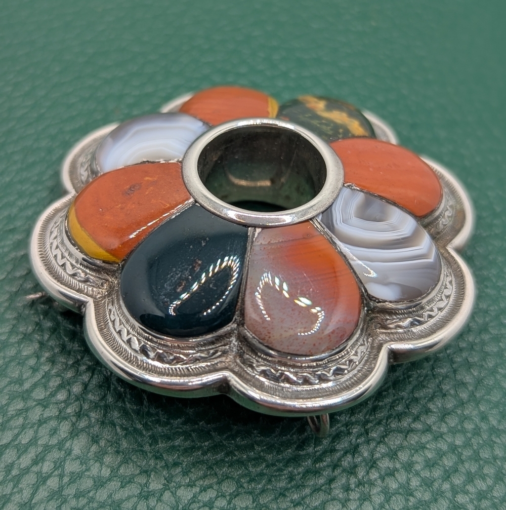 ✨ Victorian Sterling Silver Multi-Gemstone Floral Brooch ✨ - Picture 5 of 10